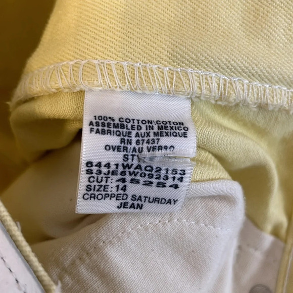 Ralph Lauren Polo Women’s 14 Yellow Cropped Saturday Jeans Ankle Denim - Picture 4 of 9